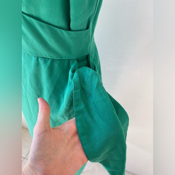 Lovers and Friends Orchid midi Dress Lucky Charm back zip v neck Green SZ XS - Picture 5 of 12